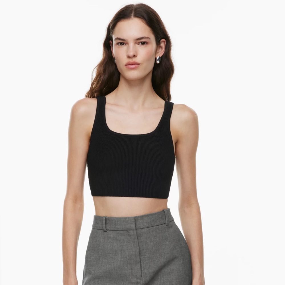 Aritzia Babaton Black Sculpt Knit Tank
